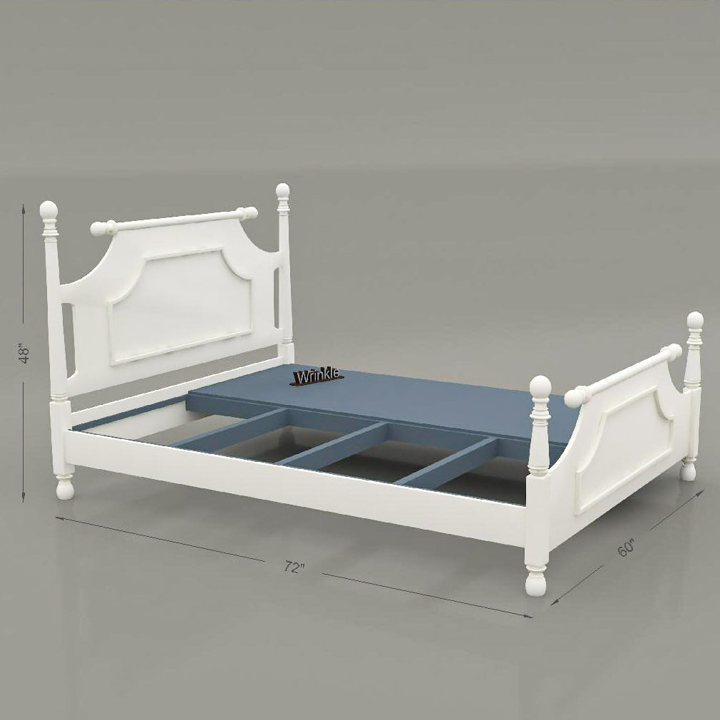 Wrinkle Designer Beds For Bedroom (White) - Furnishiaa -  -